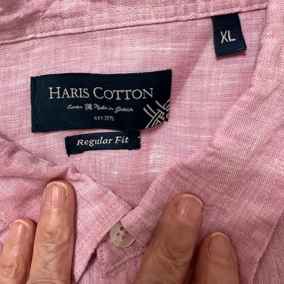 Haris Cotton 100% linenlightweight Beachy Nautical Vacation Shirt. Size XL 🌿🏖️ - Picture 3 of 7